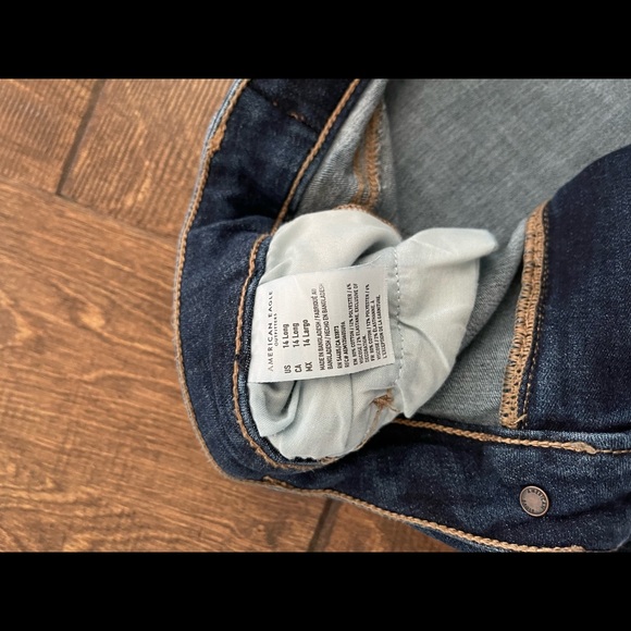 american eagle size 14 long dark denim super high rise jegging - Picture 7 of 11